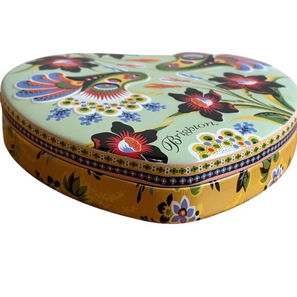 Brighton Heart Shaped Jewelry Tin Canister Trinket Box Colorful Vibrant - Picture 3 of 6